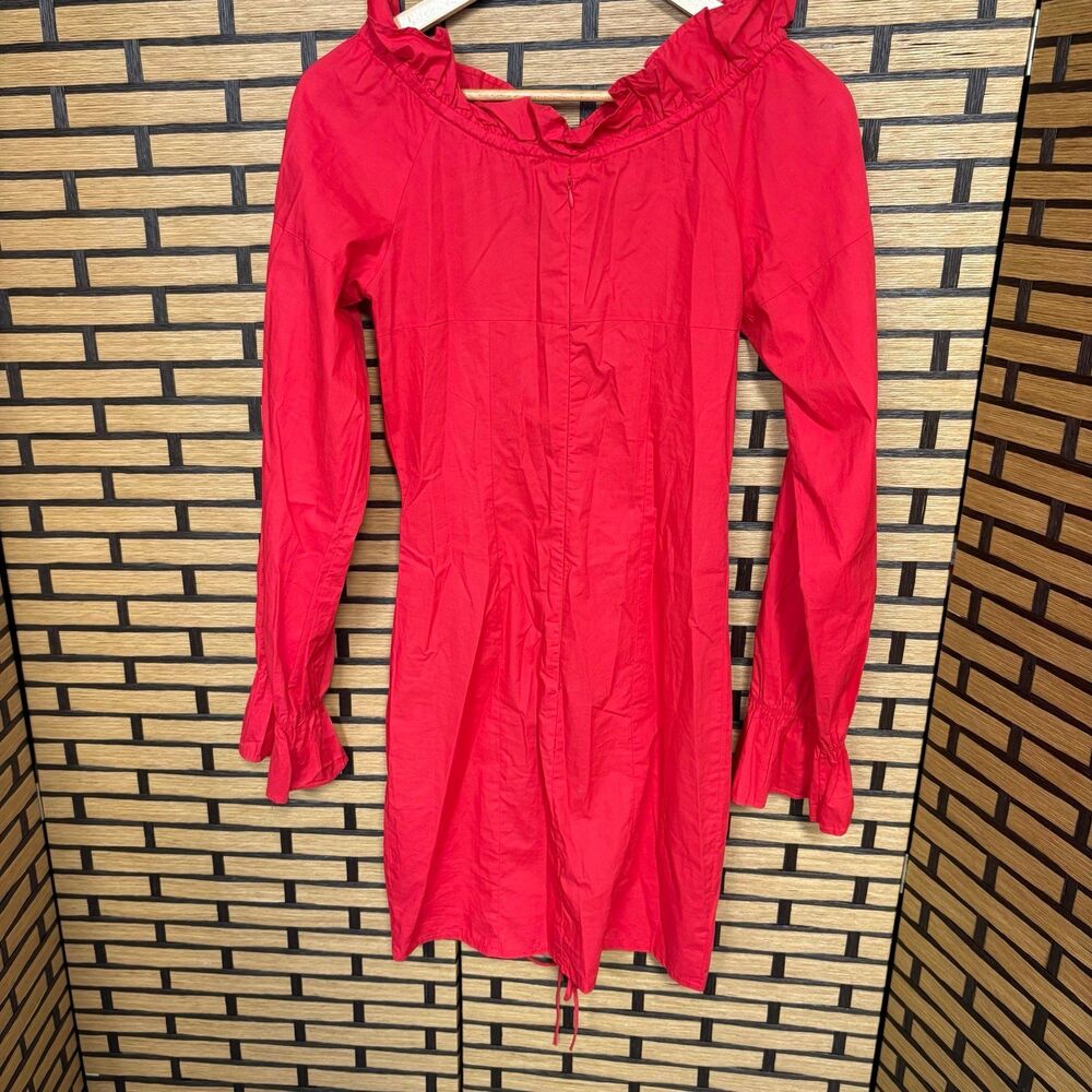 Lioness Red Ruffle Ruched Mini Dress - Picture 3 of 10